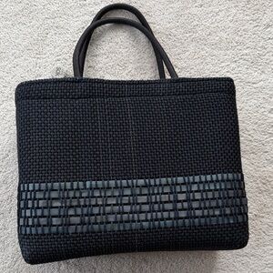 The Sak Black Woven Tote with Gray Accents